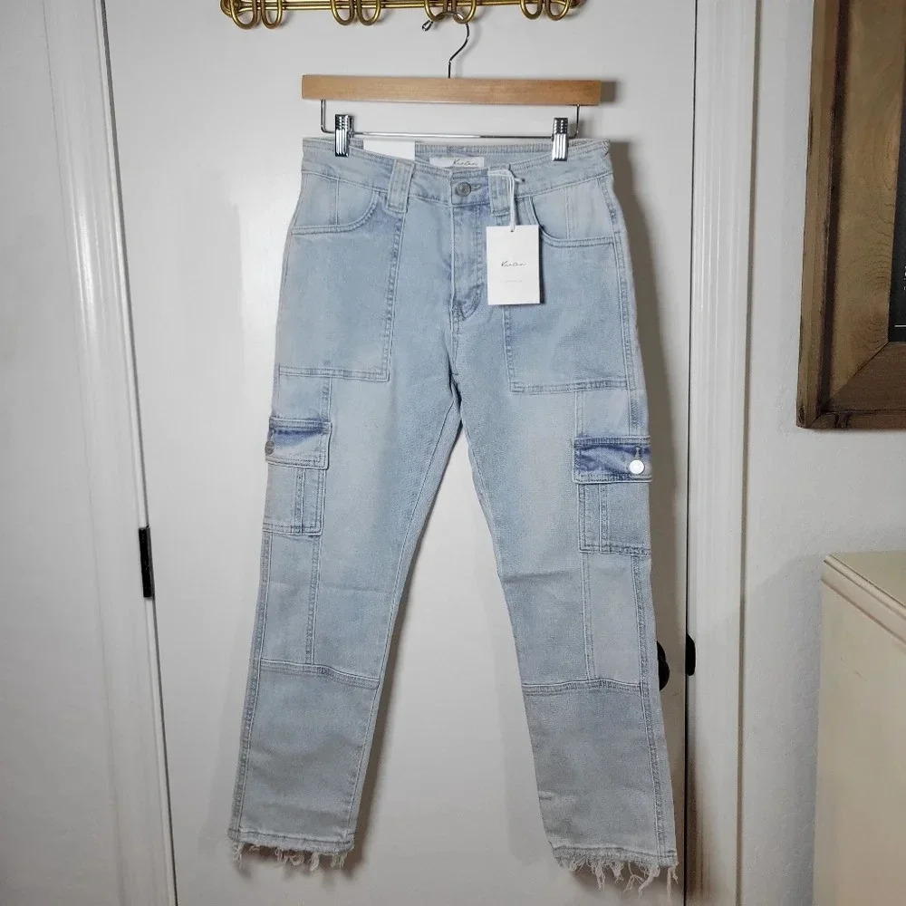 Kancan Felicity High Rise Slim Straight Leg Cargo Utility Gorpcore Pants 27 Nwt